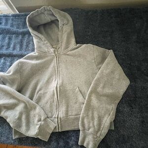 John Galt Gray cropped Hoodie